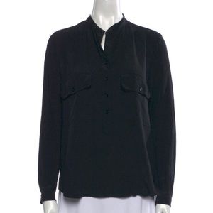 Stella McCartney Silk mock neck Button-Up Top blouse